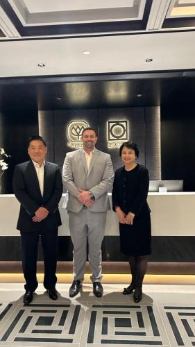 Jack Perry, the Chairman of the 48 Group Club meet with Hong Bo the deputy director (China) Chia Tai Group and Hua Dongyi CEO of High-Speed Rail Company in Chia Tai Group